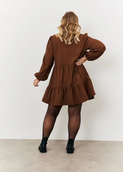 In The Style Jess Millichamp Brown Suede Smock Mini Dress - Size 12 Image 4
