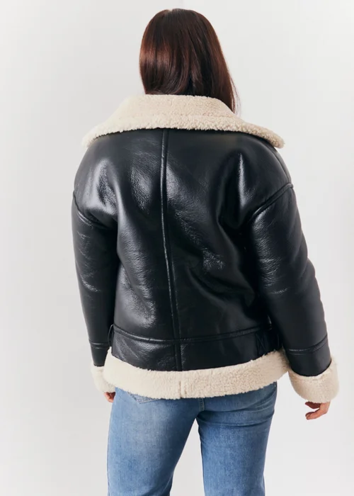 In The Style Black Borg Aviator Jacket - 18 Image 2