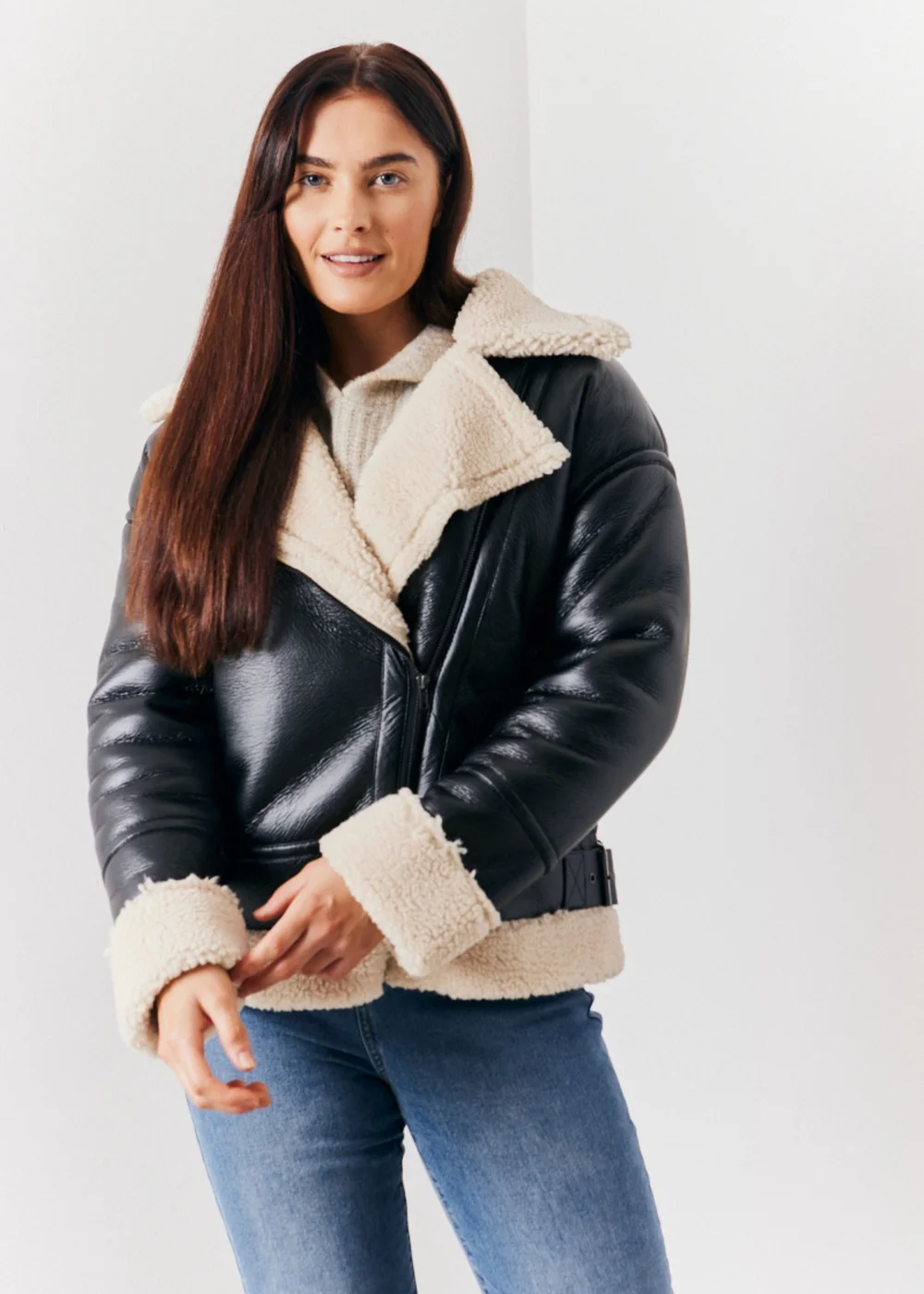 In The Style Black Borg Aviator Jacket - 18 Image 6
