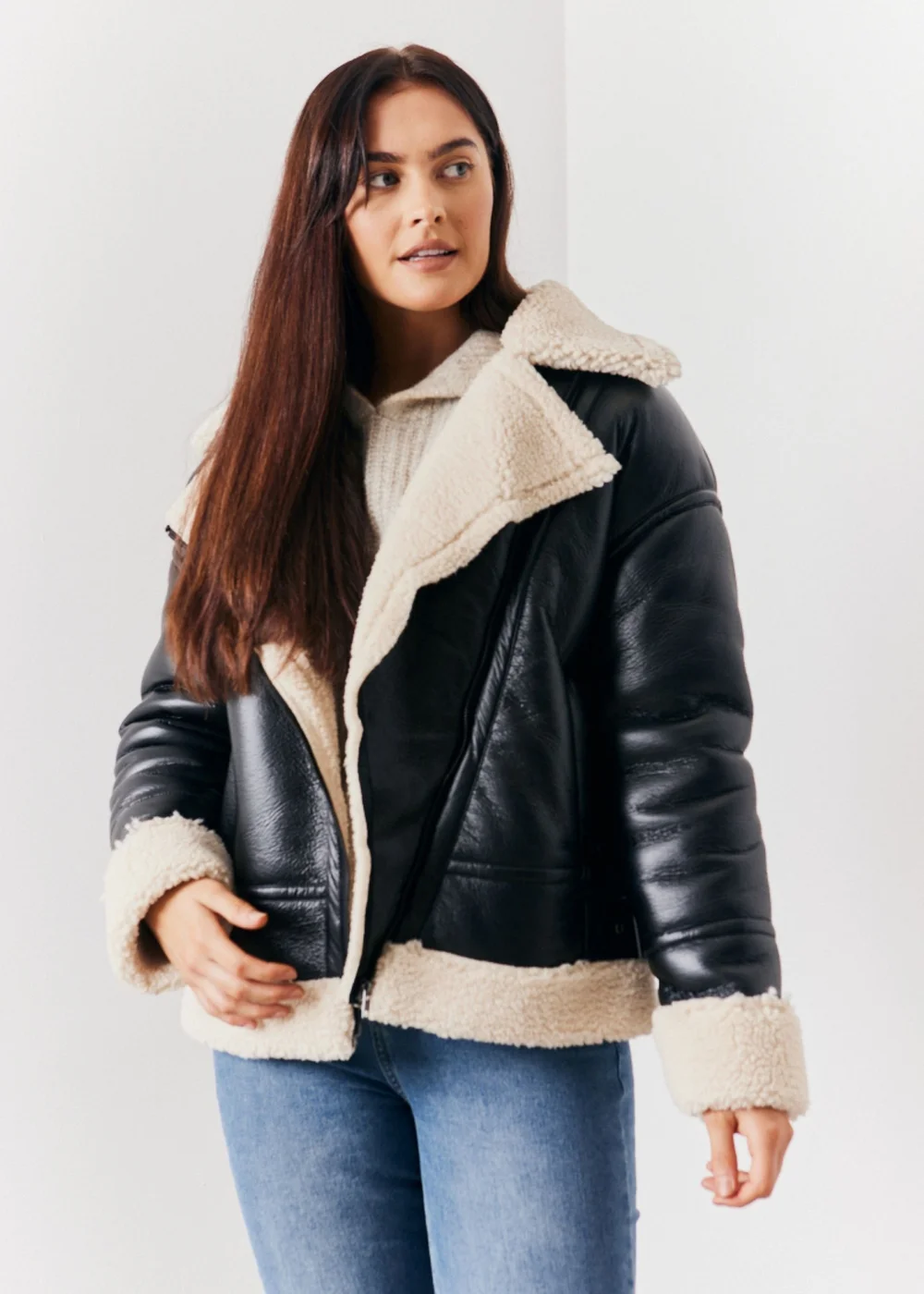 In The Style Black Borg Aviator Jacket - 18 Image 1