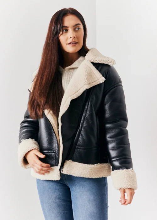 In The Style Black Borg Aviator Jacket - 18 Image 1