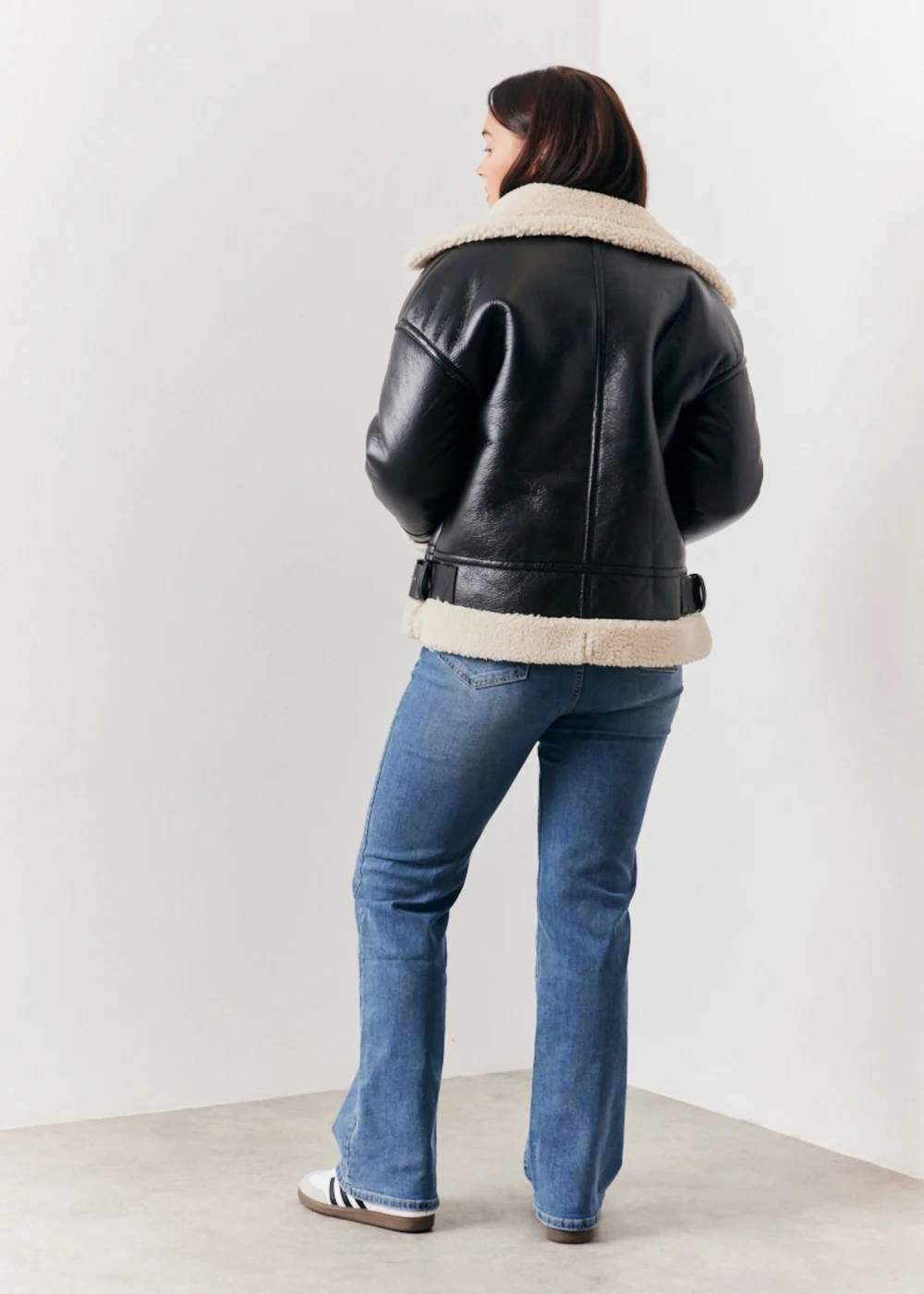 In The Style Black Borg Aviator Jacket - 18 Image 4