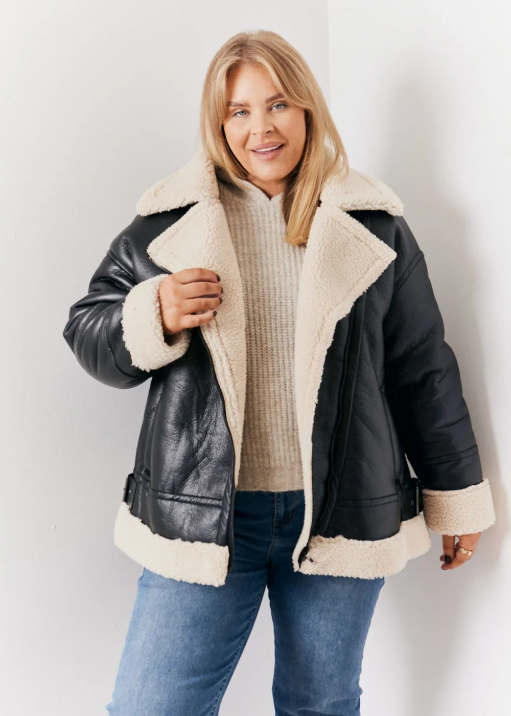 In The Style Black Borg Aviator Jacket - 18 Image 7