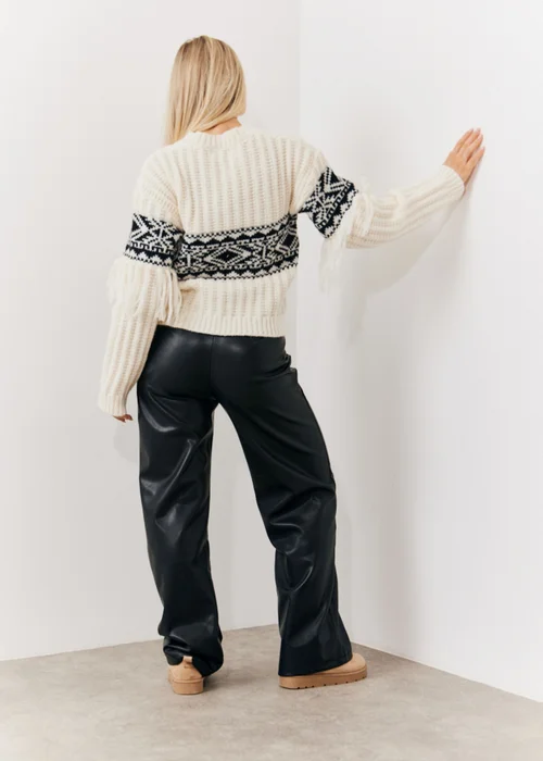 In The Style Perri Sian Cream Aztec Fringe Jumper - 06-08 Image 6