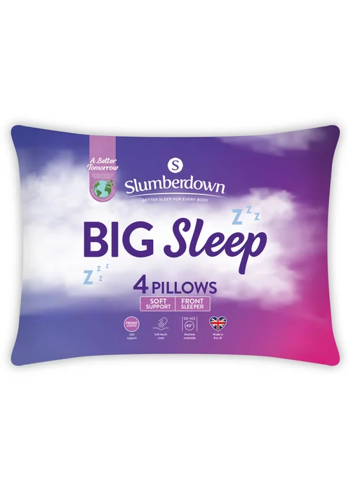 4 Pack Slumberdown Big Sleep Pillows Image 1