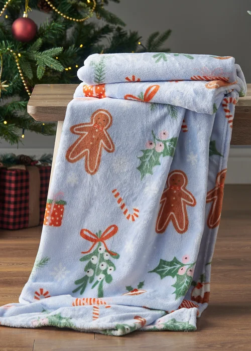 Catherine Lansfield Christmas Gingerbread Cosy Fleece Blanket Throw (130x170cm) - One Size Image 1