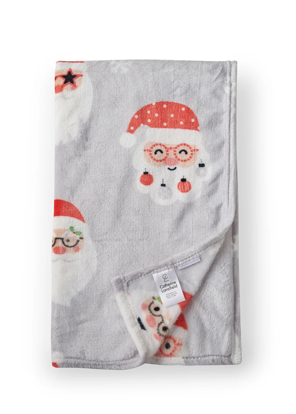 Catherine Lansfield Christmas Santa Spec-Tacular Cosy Fleece Blanket Throw (130x170cm) - One Size Image 5