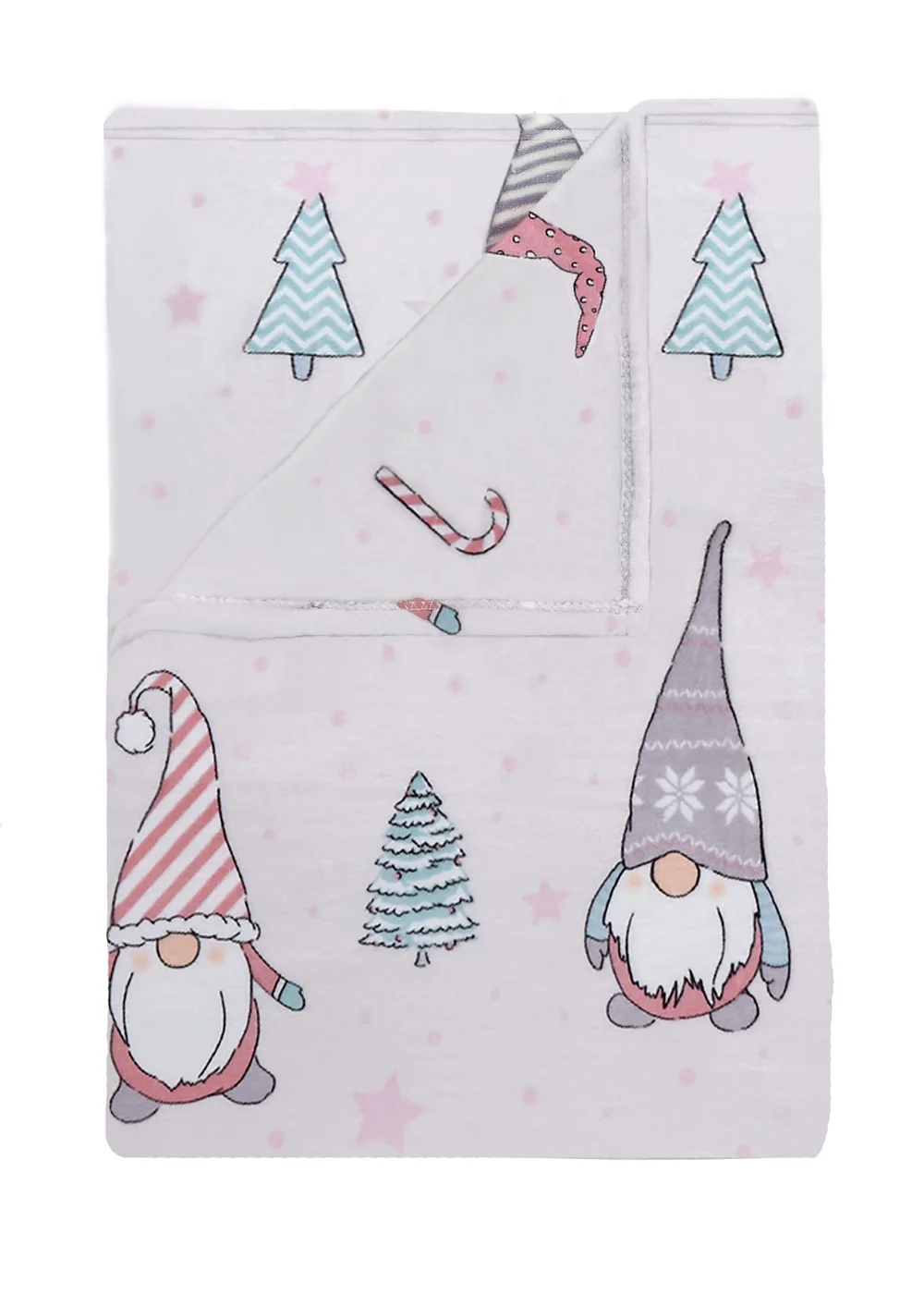 Catherine Lansfield Christmas Gnomes Fleece Cosy Blanket Throw (130x170cm) - One Size Image 5