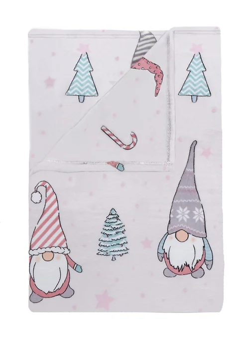 Catherine Lansfield Christmas Gnomes Fleece Cosy Blanket Throw (130x170cm) - One Size Image 5