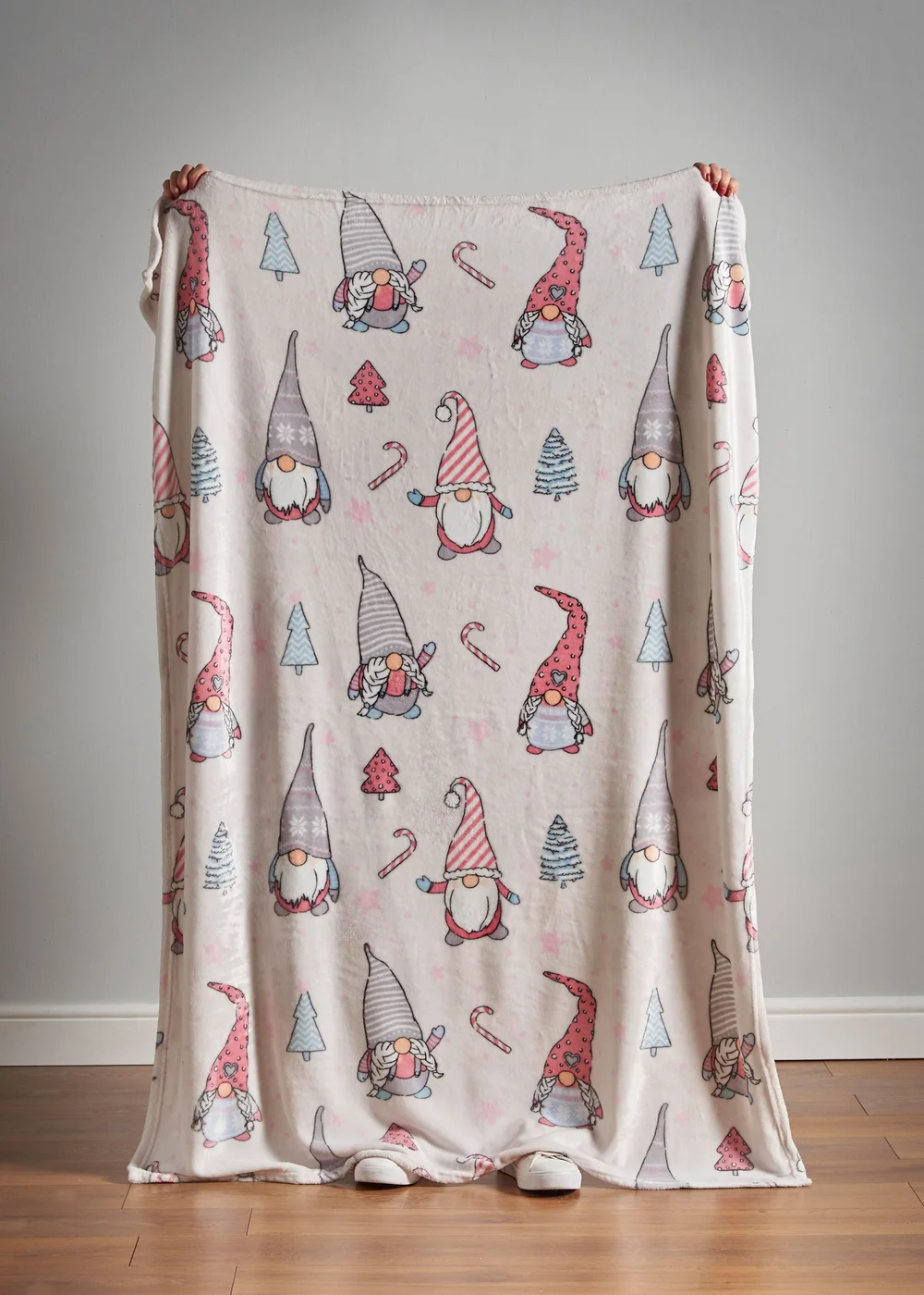 Catherine Lansfield Christmas Gnomes Fleece Cosy Blanket Throw (130x170cm) - One Size Image 4