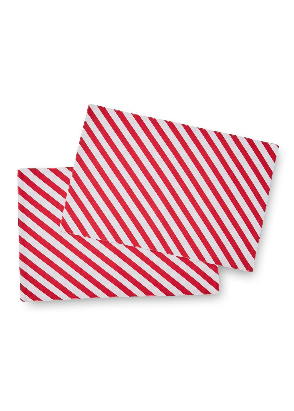 Catherine Lansfield Christmas Candy Cane Cotton Dining Placemat 4 Pack (30x46 cm) - One Size Image 1