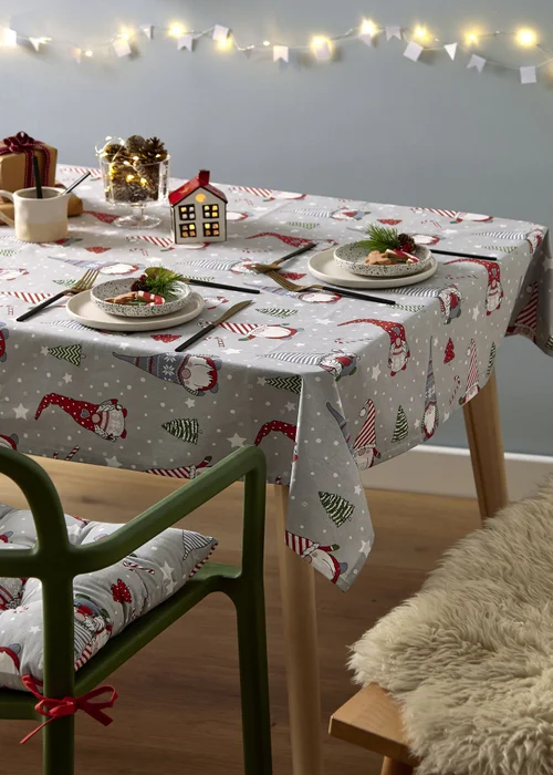 Catherine Lansfield Christmas Gnomes Cotton Dining Table Cloth - 137 x 178cm Image 2