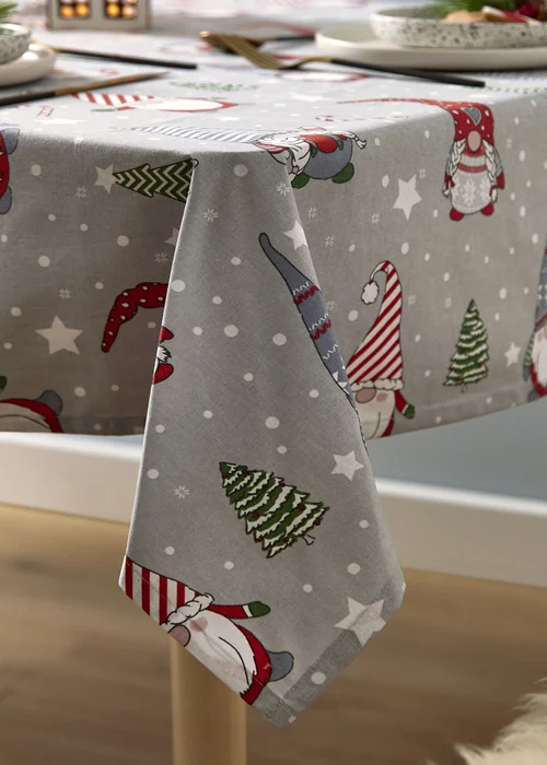 Catherine Lansfield Christmas Gnomes Cotton Dining Table Cloth - 137 x 178cm Image 3