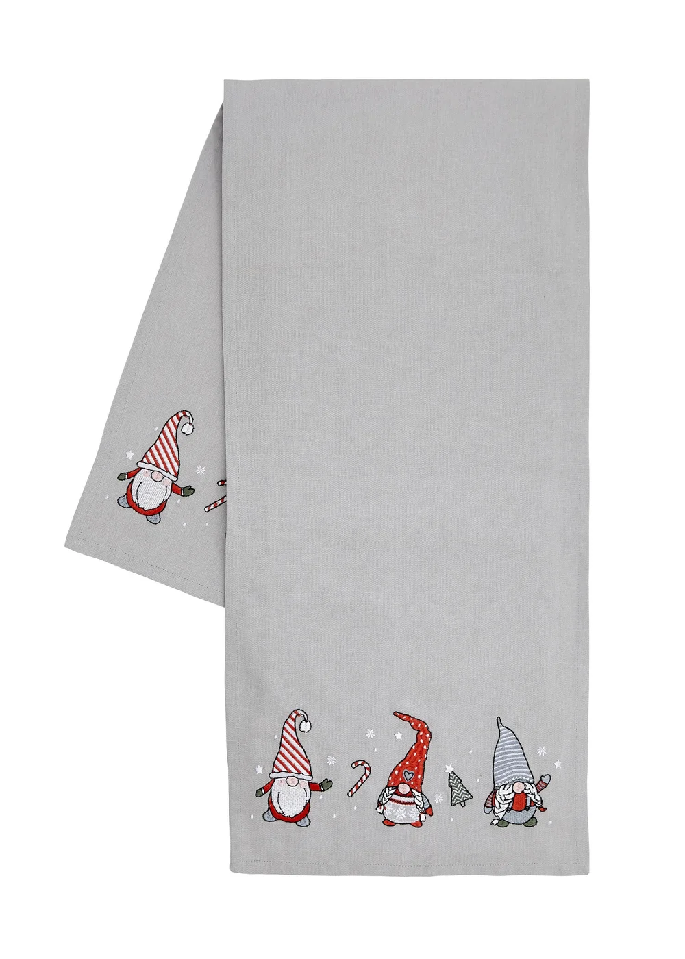 Catherine Lansfield Christmas Gnomes Embroidered Cotton Dining Table Runner (32x220 cm) - L Image 1