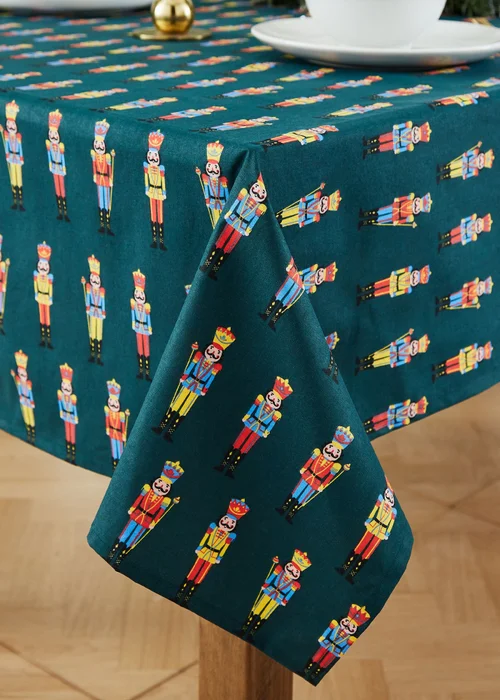 Catherine Lansfield Christmas Nutcracker Cotton Dining Table Cloth - 137 x 178cm Image 3