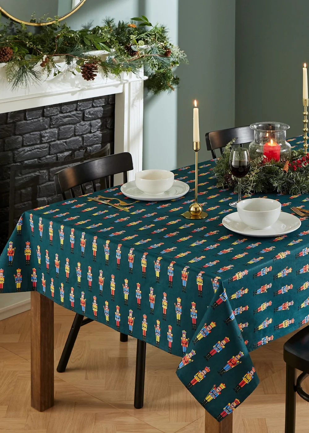 Catherine Lansfield Christmas Nutcracker Cotton Dining Table Cloth - 137 x 178cm Image 2