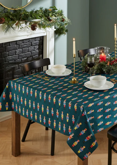 Catherine Lansfield Christmas Nutcracker Cotton Dining Table Cloth - 137 x 178cm Image 2