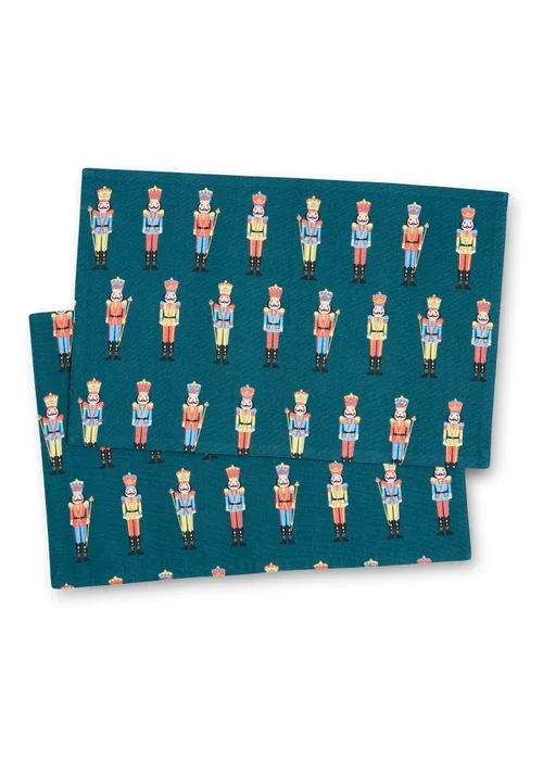 Catherine Lansfield Christmas Nutcracker Cotton Dining Placemat 4 Pack (30x46 cm) - One Size Image 1