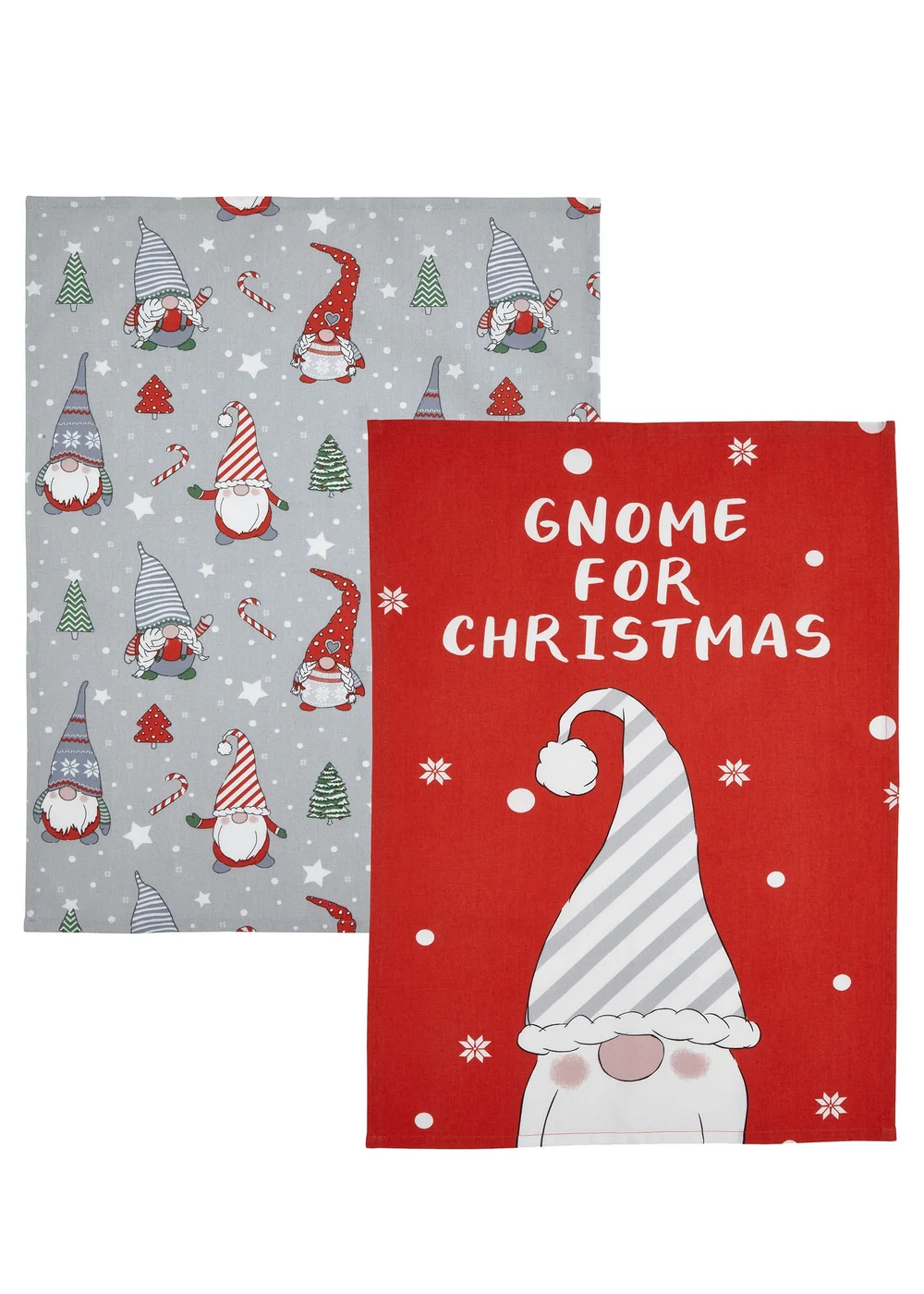 Catherine Lansfield Christmas Gnomes Cotton Kitchen Tea Towel Pack of 4 (50x75 cm) - One Size Image 3