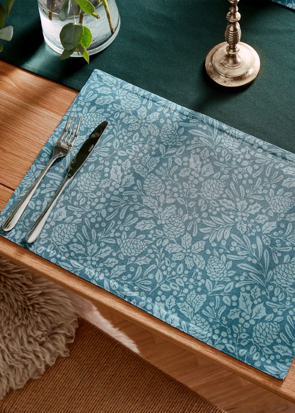 Catherine Lansfield Majestic Stag Cotton Dining Placemat Pair (30x46 cm) - One Size Image 2