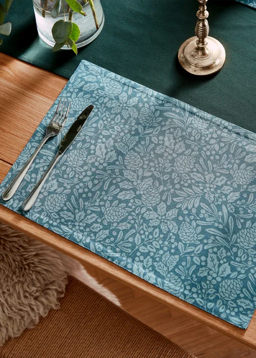 Catherine Lansfield Majestic Stag Cotton Dining Placemat Pair (30x46 cm) - One Size Image 2