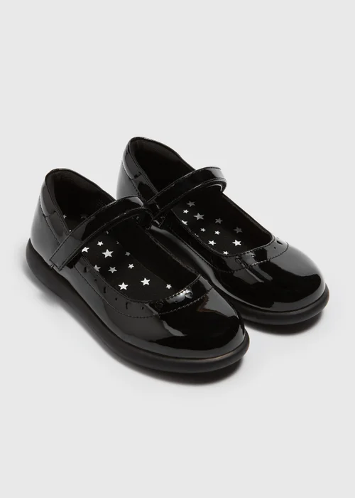 Girls Black Scuff Resistant Patent Mary Jane School Shoes (Younger 8-Older 3) - Size 1 Image 1
