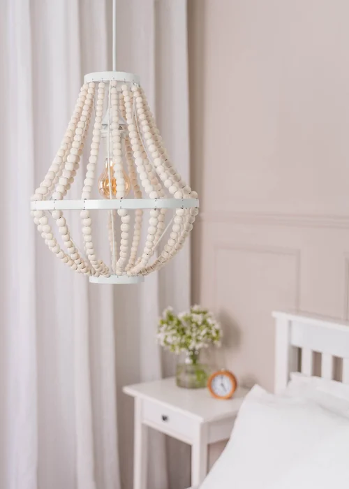 ValueLights Elodie Beaded Easy Fit Chandelier Shade (36.5cm x 30cm x 30cm) - One Size Image 1