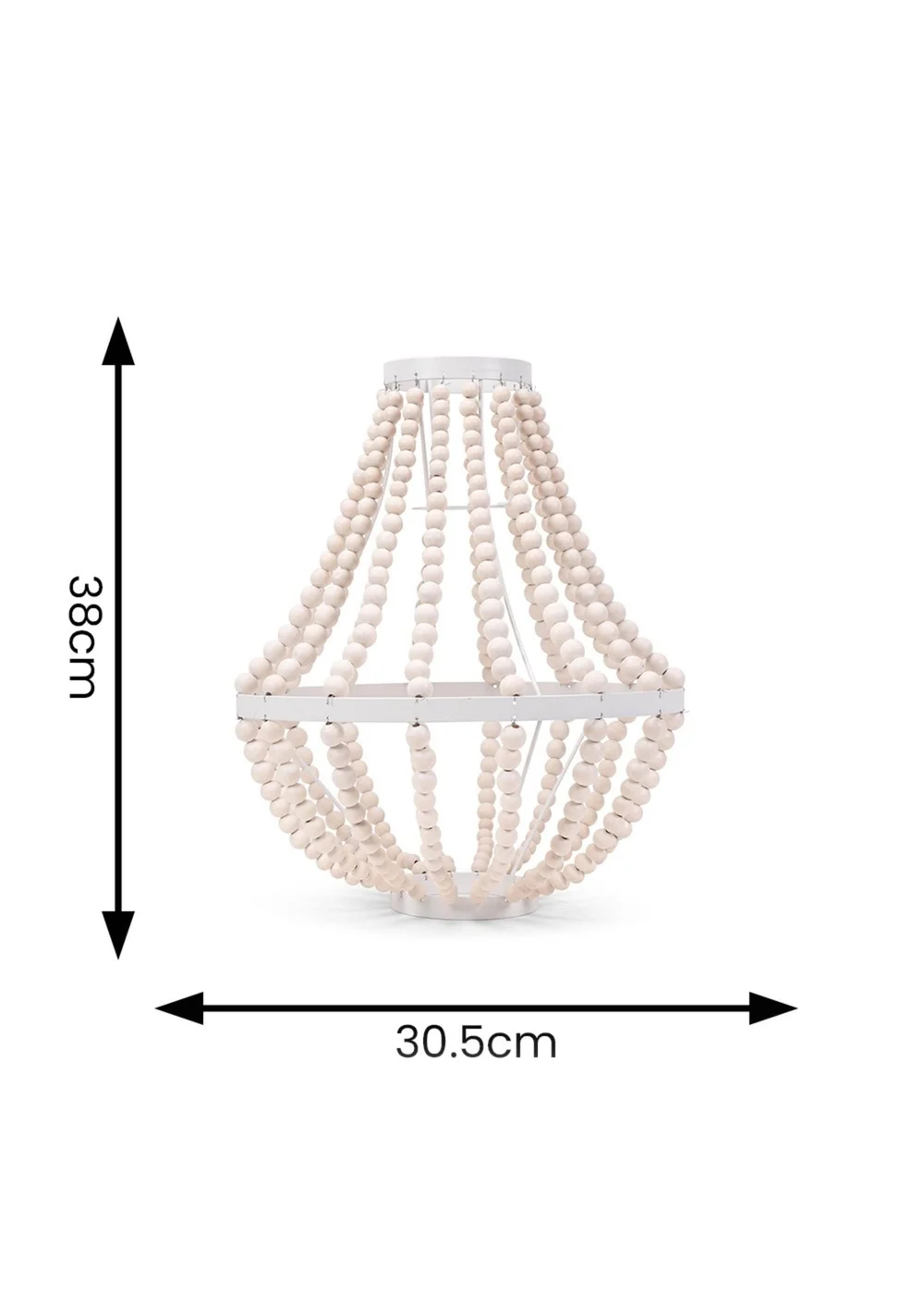 ValueLights Elodie Beaded Easy Fit Chandelier Shade (36.5cm x 30cm x 30cm) - One Size Image 6