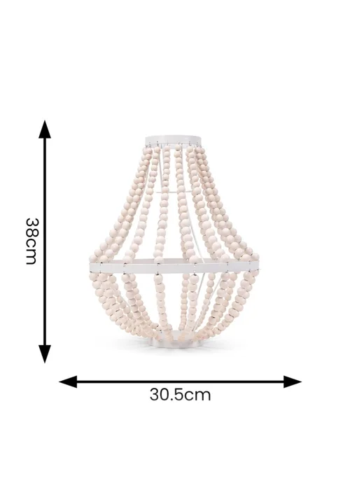 ValueLights Elodie Beaded Easy Fit Chandelier Shade (36.5cm x 30cm x 30cm) - One Size Image 6