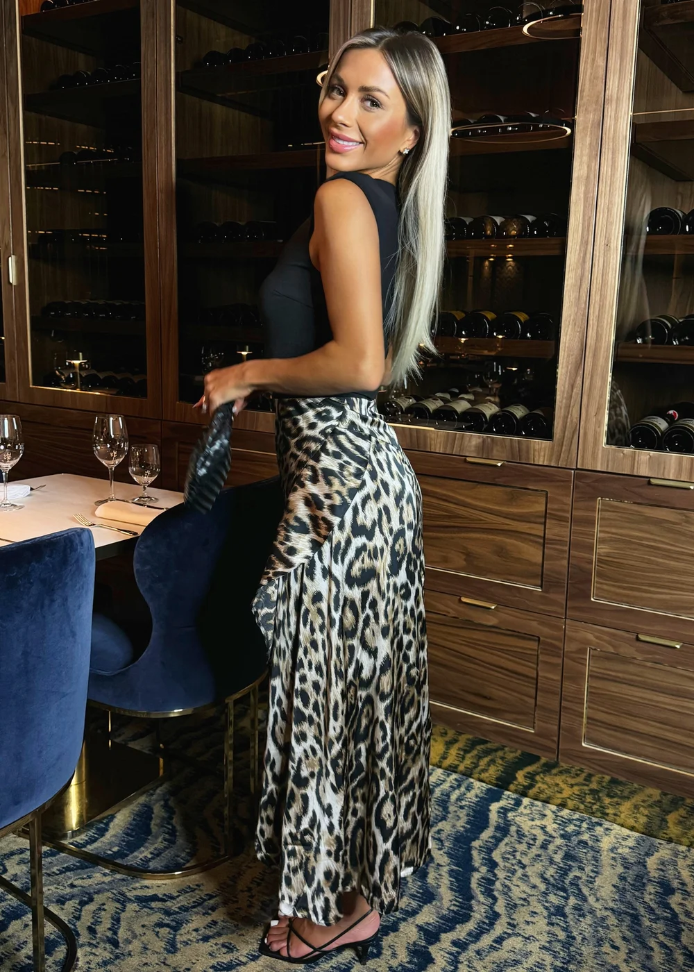 AX Paris Multi Leopard Print 2 In 1 Double Frill Split Midi Dress - 8 Image 3