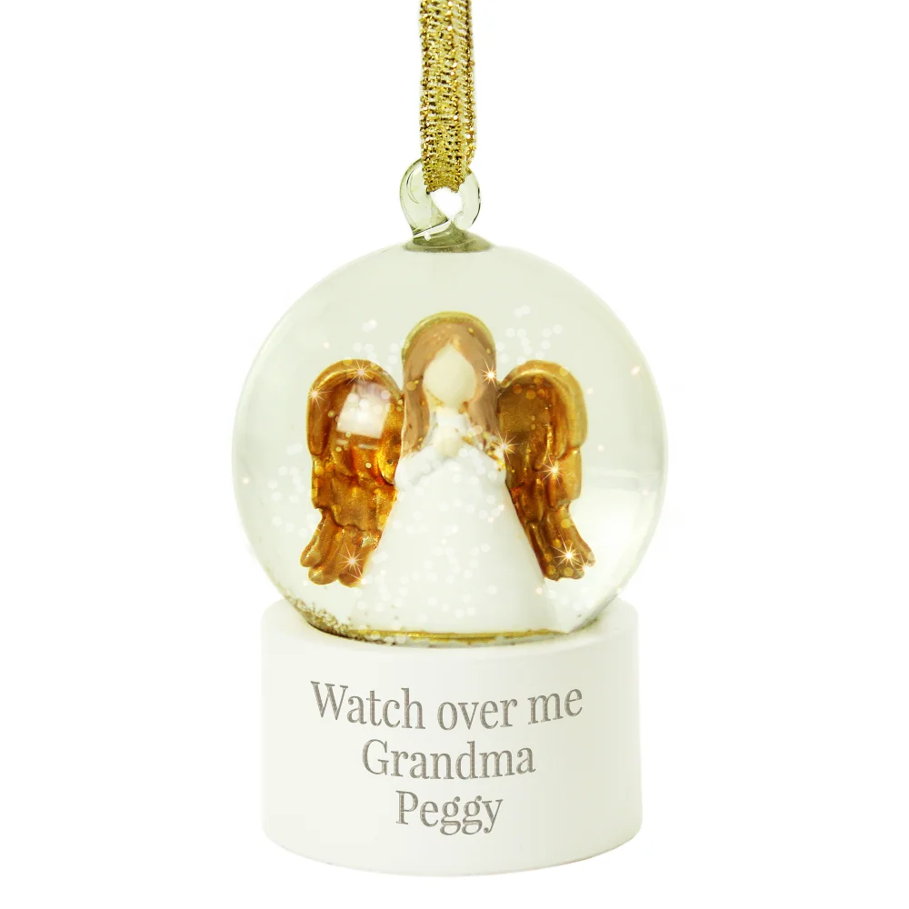 Personalised Memento Company White Angel Message Glitter Snow Globe - No Size Image 4