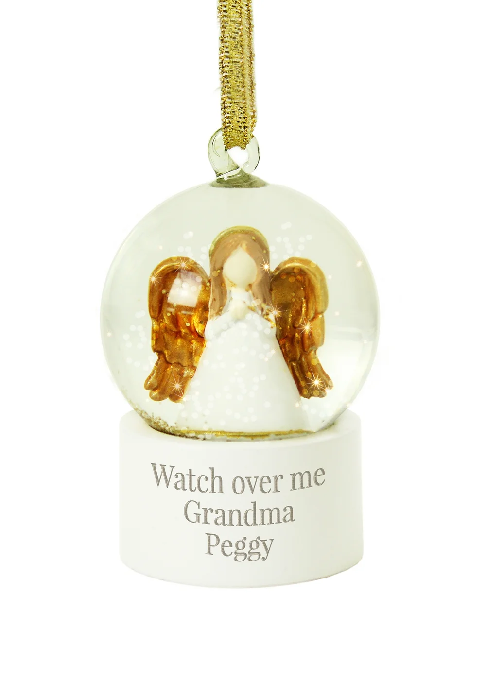 Personalised Memento Company White Angel Message Glitter Snow Globe - No Size Image 1