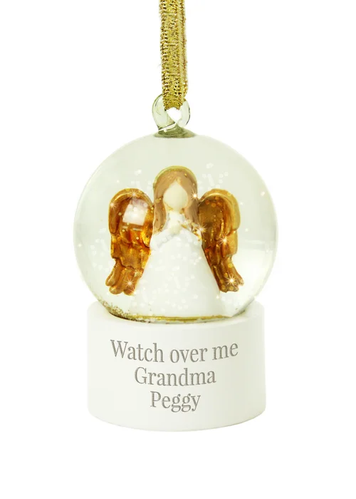 Personalised Memento Company White Angel Message Glitter Snow Globe - No Size Image 1