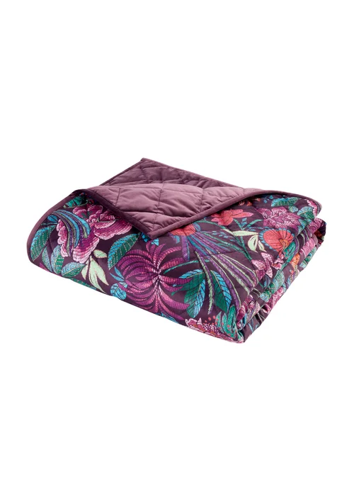 Bridgerton By Catherine Lansfield Kate Floral Soft Velvet Quilted Bedspread (220x230cm) - One Size Image 4