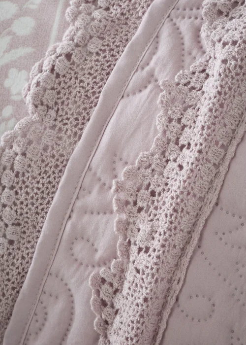 Bridgerton By Catherine Lansfield Silhouette Floral Lace Bedspread (220x230cm) - One Size Image 3