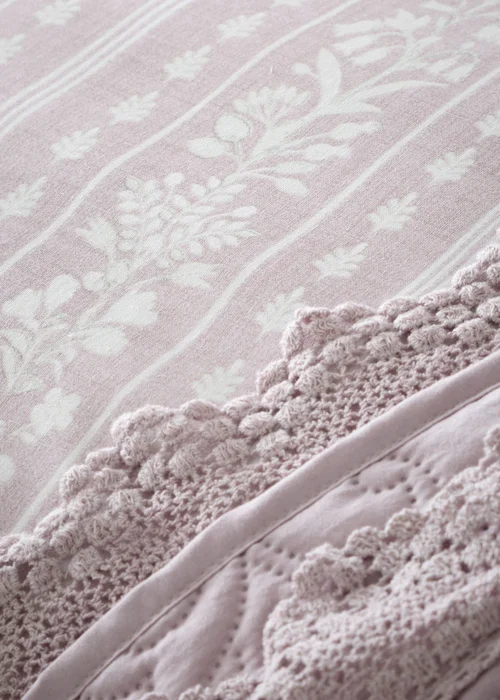 Bridgerton By Catherine Lansfield Silhouette Floral Lace Bedspread (220x230cm) - One Size Image 4