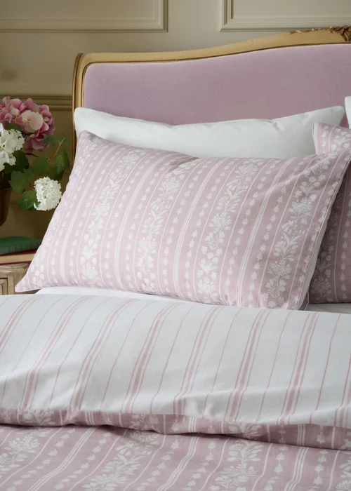 Bridgerton By Catherine Lansfield Regency Stripe Reversible Duvet Cover Set - Single Image 3