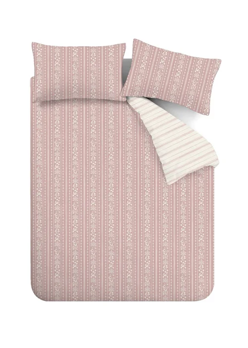 Bridgerton By Catherine Lansfield Regency Stripe Reversible Duvet Cover Set - Single Image 5