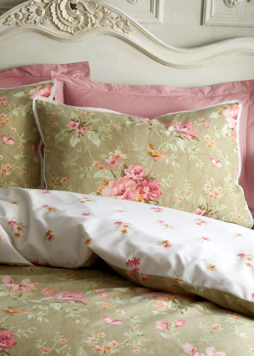 Bridgerton By Catherine Lansfield Penelope Floral Reversible Duvet Cover Set - Single Image 3
