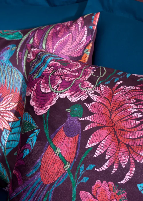 Bridgerton By Catherine Lansfield Kate Floral Soft Velvet Duvet Cover Set - Single Image 3