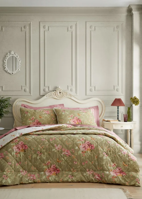 Bridgerton By Catherine Lansfield 3.5 Tog Penelope Reversible Eiderdown Bedspread (200x200cm) - One Size Image 1