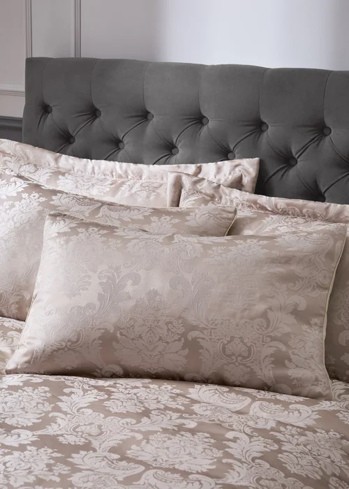 Catherine Lansfield Champagne Damask Jacquard Duvet Cover Set - Single Image 3