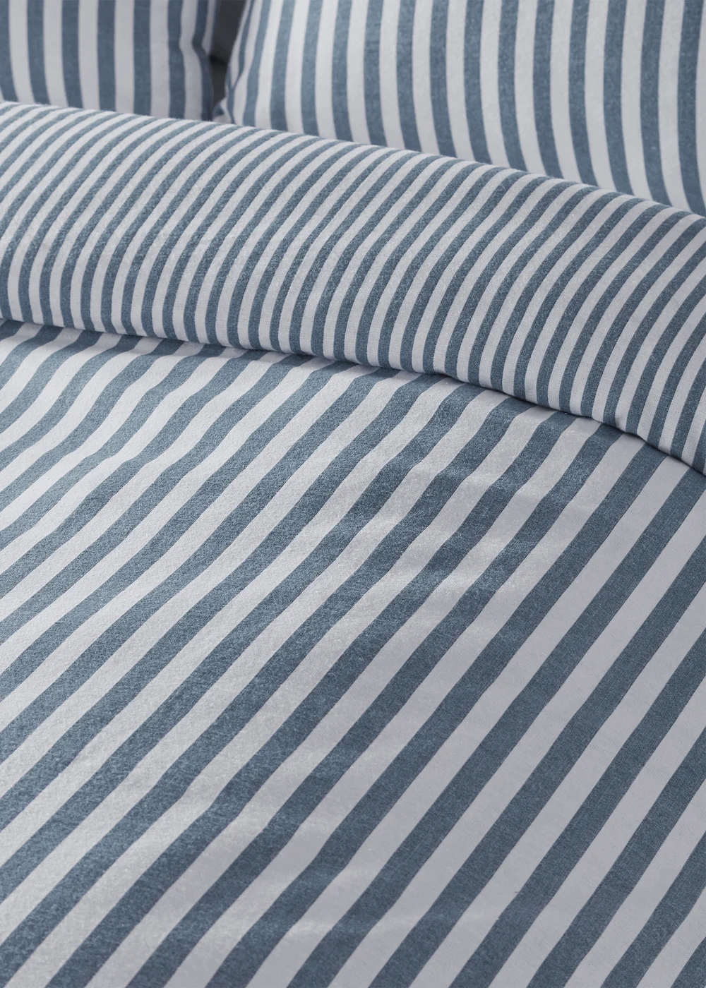Catherine Lansfield Brushed Cotton Stripe Reversible Duvet Cover Set - Single Image 4