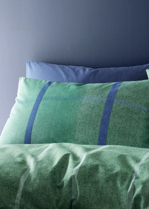 Catherine Lansfield Brushed Melrose Tweed Cotton Reversible Duvet Cover Set - Single Image 2
