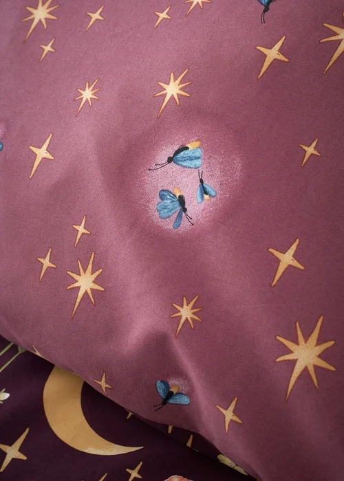 Catherine Lansfield Enchanted Twilight Animals Reversible Duvet Cover Set Plum - Single Image 4