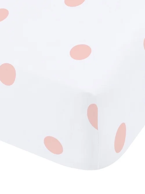 Catherine Lansfield Brushed Polka Dot Cotton Fitted Sheet Pink - Fitted Single Image 3
