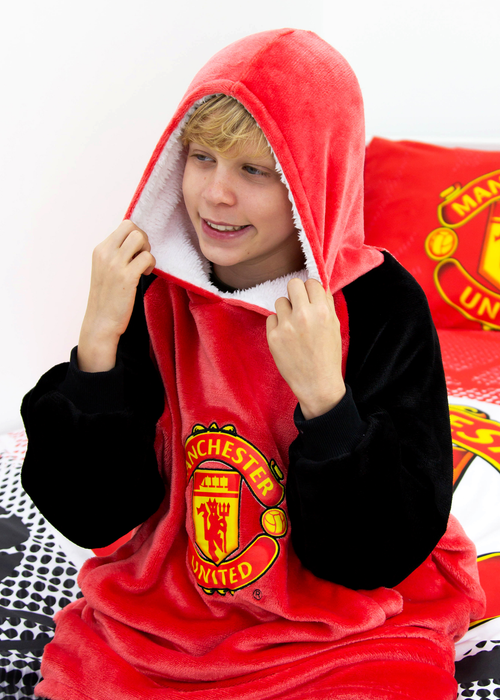 Manchester United FC Wearable Hooded Snuggle Fleece - Medium Image 2