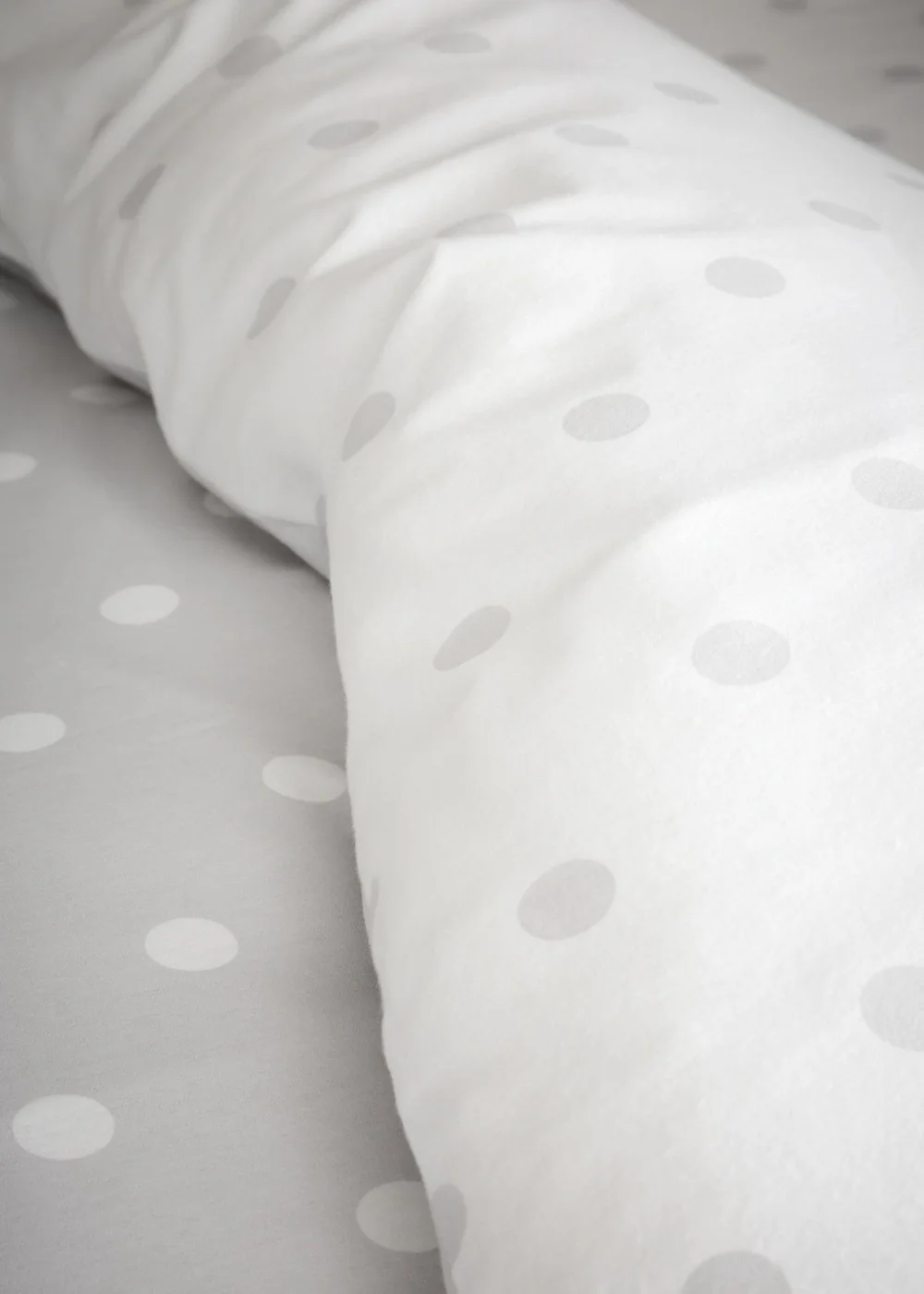 Catherine Lansfield Brushed Polka Dot Cotton Reversible Duvet Cover Set Grey - Single Image 4