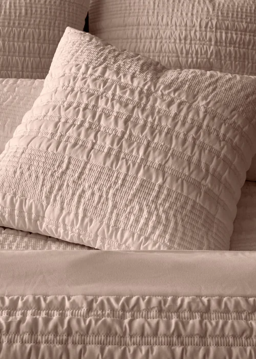 Catherine Lansfield Lennon Stripe Seersucker Cushion (45x45cm) - One Size Image 2