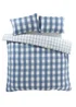 Catherine Lansfield Brushed Seersucker Gingham Reversible Duvet Cover Set - Single Image 5